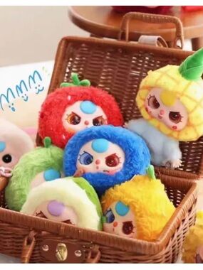 Baby Three Red Strawberry Plush Toy - Cute Character Doll